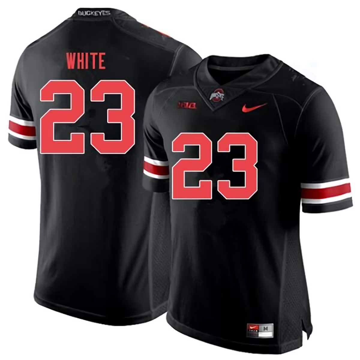 De'Shawn White Ohio State Buckeyes Men's NCAA #23 Nike Black Out College Stitched Football Jersey FZR2656YB